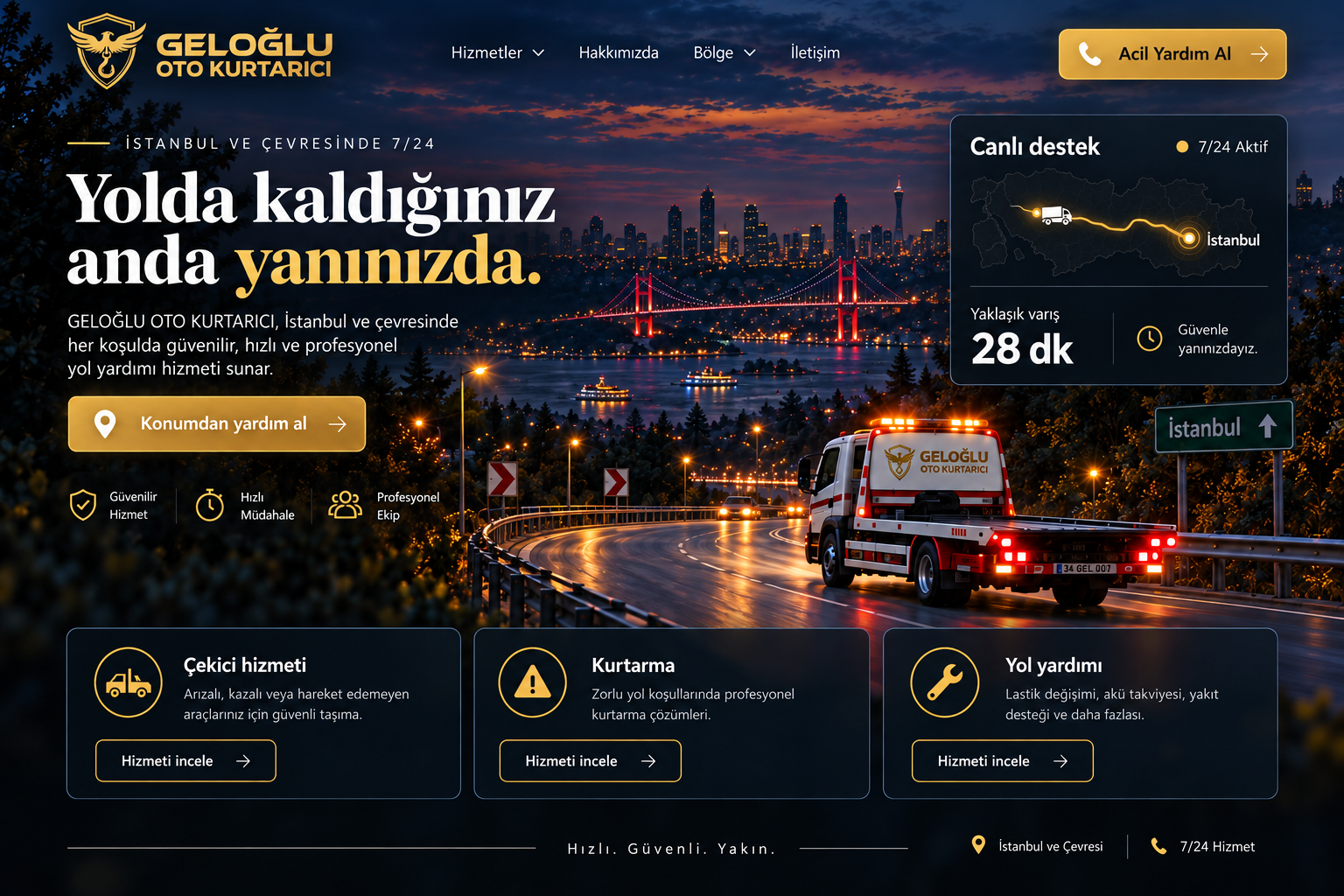 Geloğlu Oto Kurtarıcı İstanbul yol yardım hizmetleri